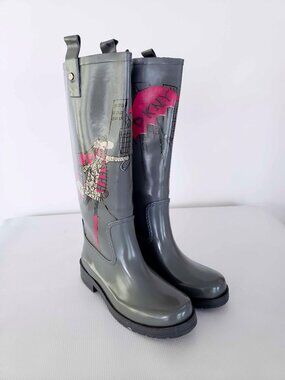 DKNY NIAGRA Tall Rain Rubber Boots  Size 7